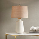 Stylish Polyester Boho Textured Ceramic Ivory Table Lamp (93714852) - HBG