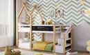 Stylish Twin over Twin House Bunk Bed With Storage Stairs And Blackboard (92463571) - HBG