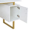 TECHNI MOBILI Premium White And Gold Desk With Drawers, 51.3" (97268531) - HBG