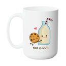 THIS IS US LOVE MUG - Premium Large White Round BPA-Free Cute Ceramic Coffee Tea Mug With C-Handle, 15OZ Side View