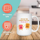 TOAST LOVE MUG - Premium Large White Round BPA-Free Cute Ceramic Coffee Tea Mug With C-Handle, 15OZ Features, Text View