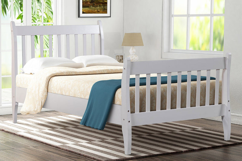 TOPMAX Premium Twin Bed Frame With Strong Wood Slat Support, White (91524683) - HBG