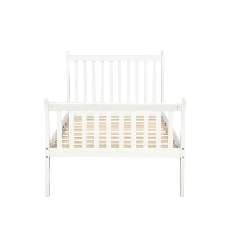 TOPMAX Premium Twin Bed Frame With Strong Wood Slat Support, White (91524683) - HBG