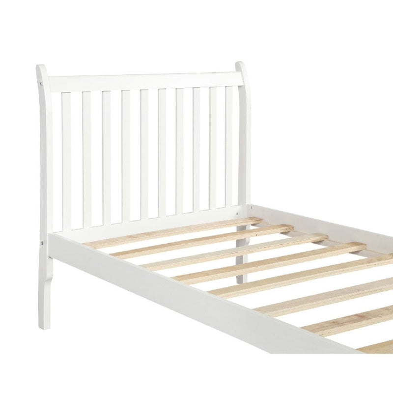 TOPMAX Premium Twin Bed Frame With Strong Wood Slat Support, White (HBG24683) - HBG