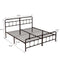 Victorian Style King-Sized Metal Bed Frame With Iron Headboard, Brown (96287351) - HBG