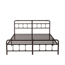 Victorian Style King-Sized Metal Bed Frame With Iron Headboard, Brown (96287351) - HBG