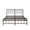 Victorian Style King-Sized Metal Bed Frame With Iron Headboard, Brown (96287351) - HBG