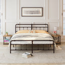 Victorian Style King-Sized Metal Bed Frame With Iron Headboard, Brown (96287351) - HBG