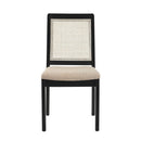 WALKER EDISON Solid Wood Dining Chair With Inset Rattan Back, Set Of 2 (HBG67389) - HBG