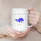 WHALE OK HEALING MUG - Premium Large White Round BPA-Free Cute Ceramic Coffee Tea Mug With Demonstration View