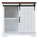 White Freestanding Bathroom Cabinet With Sliding Barn Door And Adjustable Shelf, 31.5" (92583162) - HBG