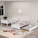 White Pine Wood Twin Bunk Bed With Pull-Out Trundle (97231685) - HBG