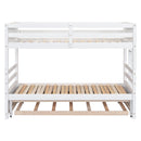 White Pine Wood Twin Bunk Bed With Pull-Out Trundle (97231685) - HBG