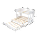 White Pine Wood Twin Bunk Bed With Pull-Out Trundle (97231685) - HBG